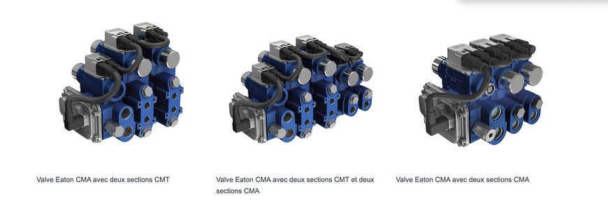 La nouvelle section de valve mobile CMT d'Eaton augmente la flexibilité de la conception, réduit la taille de la banque de valves avec une capacité de commande à deux services